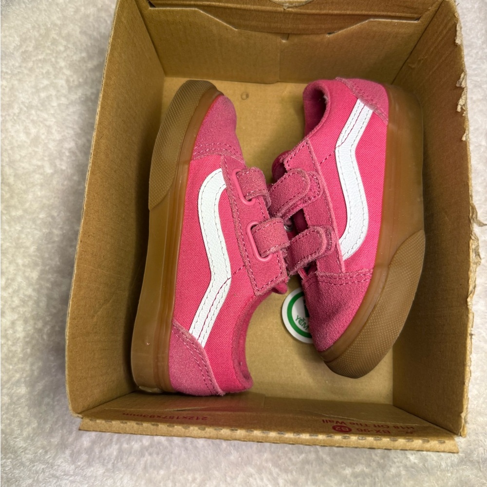Vans Kids Fuchsia and White Sneakers toddler